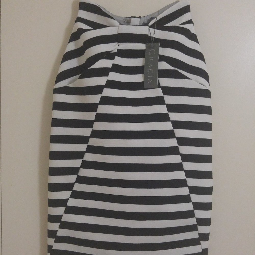 🍸 Gracia High Waist Stripe Bow Skirt 🍸
